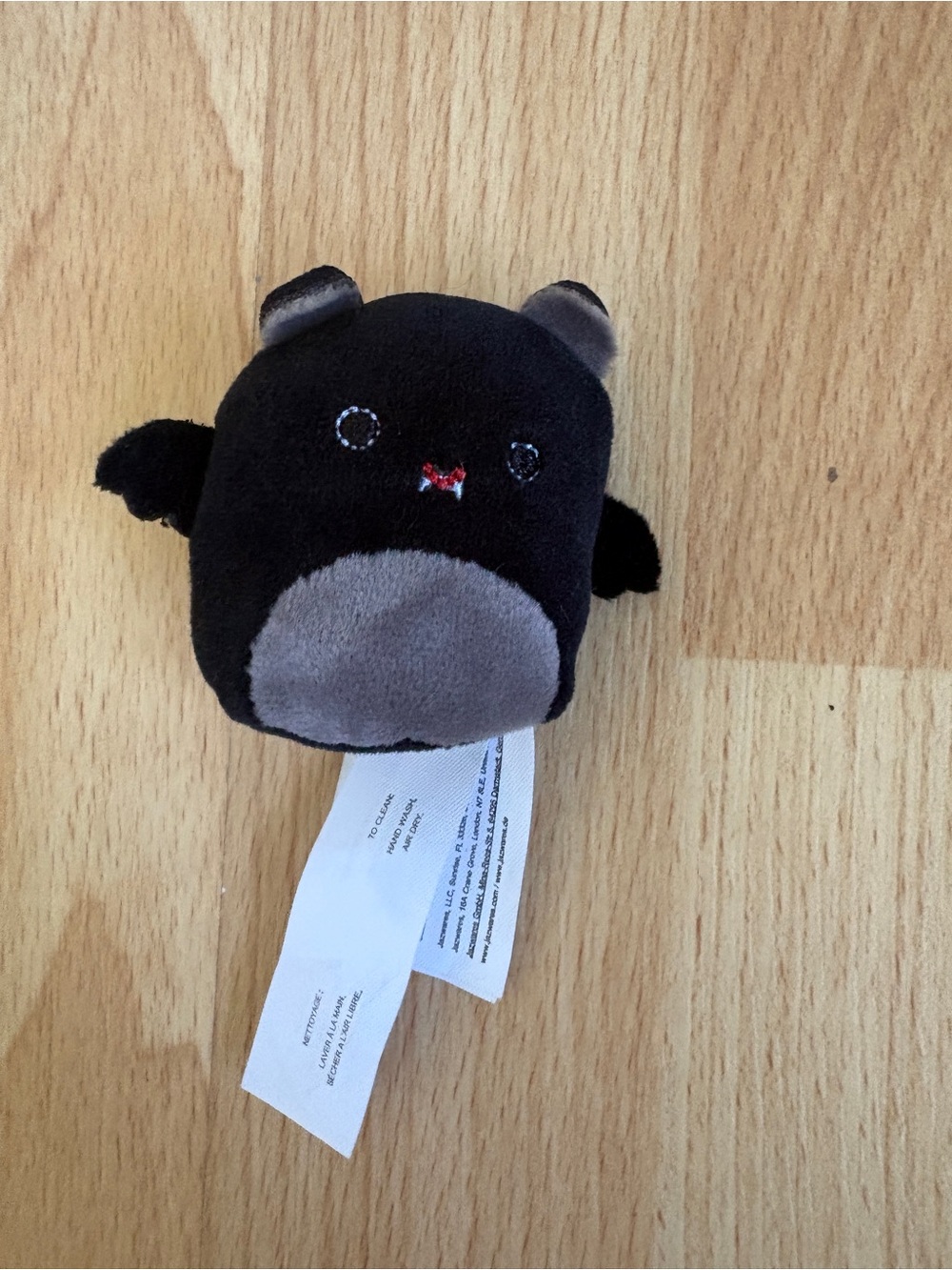 Squishmallows Black Bat Plush with Gray Belly